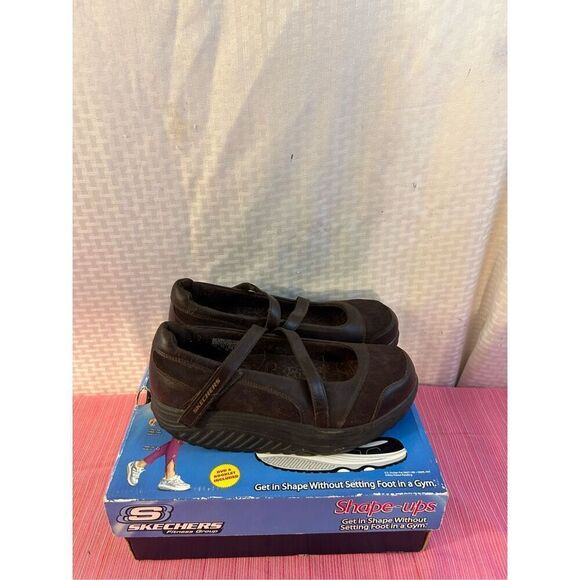 Skechers shape ups Fitness shoes 7.5 brown Mary Jane’s #11802 - Picture 1 of 8